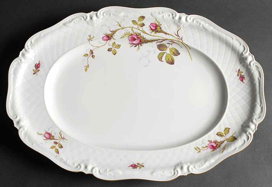 Rose Brier (White) 16" Oval Serving Platter by Royal Heidelberg-1