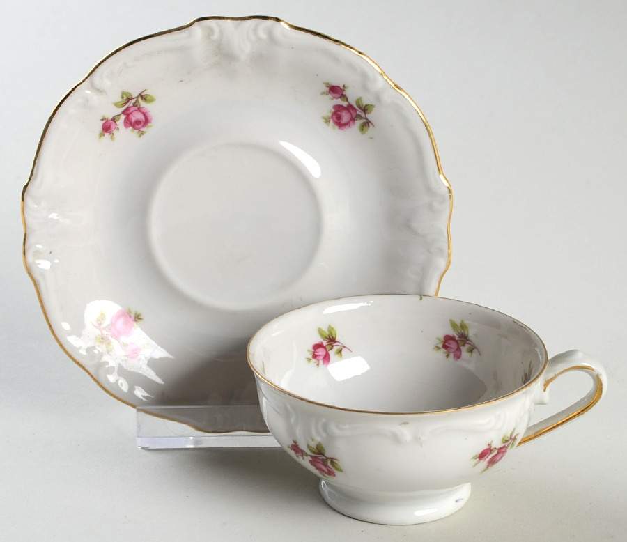 Rosebud Footed Demitasse Cup & Saucer Set by Royal Heidelberg-1
