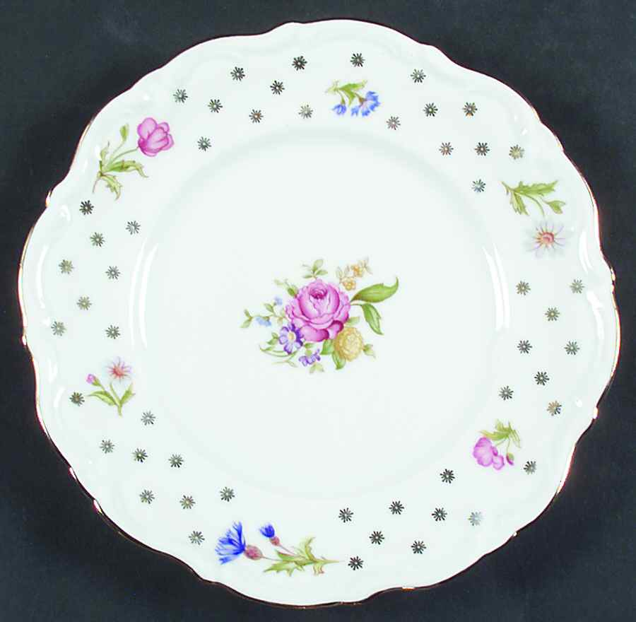 Springtime (Pink, Yellow and Blue Flowers) Salad Plate by Royal Heidelberg-1