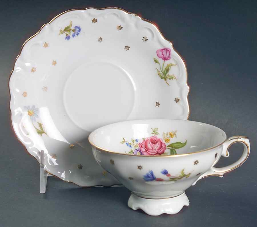 Springtime Footed Cup & Saucer Set by Royal Heidelberg-1