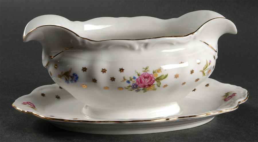 Springtime Gravy Boat with Attached Underplate by Royal Heidelberg-1