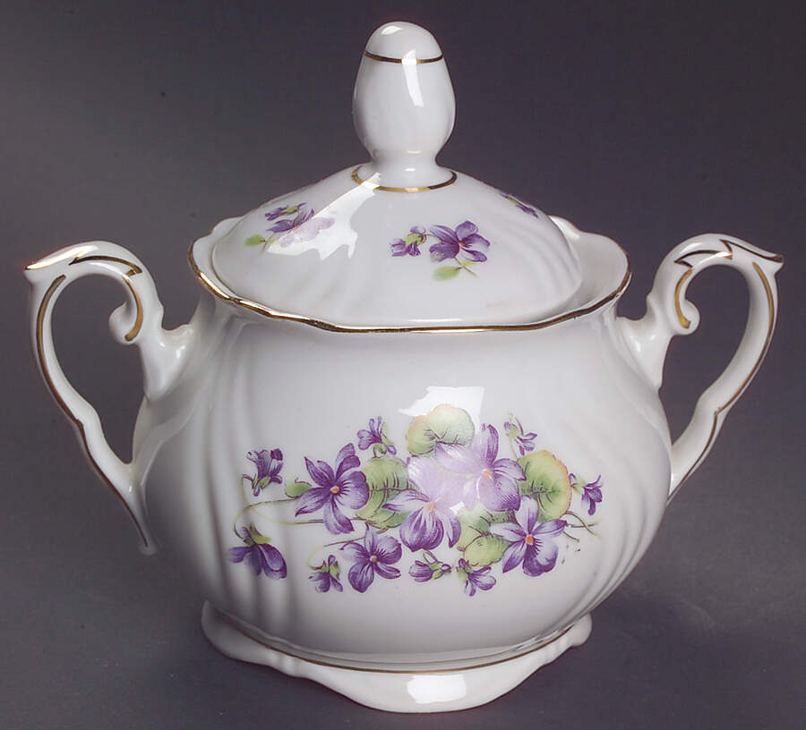 Violet Violet Bouquet Sugar Bowl & Lid by Royal Heidelberg-1