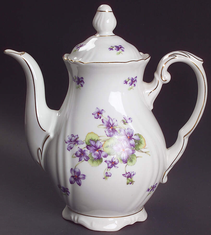 Violet Violet Bouquet Coffee Pot & Lid by Royal Heidelberg-1