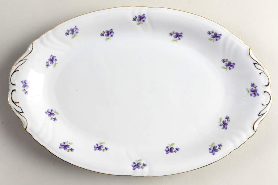 Violet Violet Bouquet 13" Oval Serving Platter by Royal Heidelberg-1