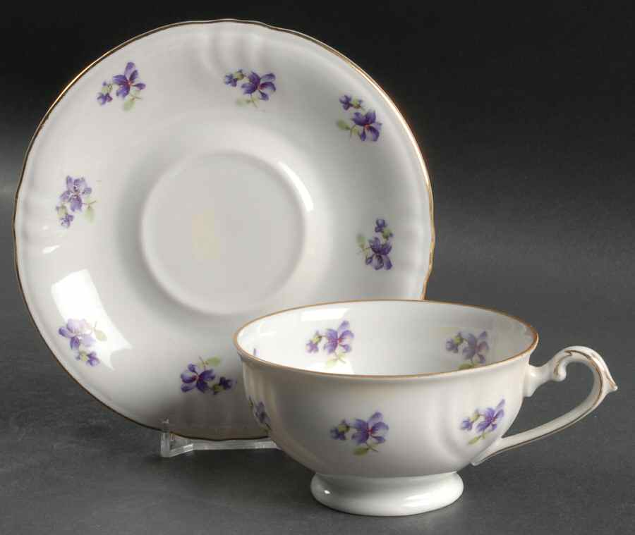 Violet Violet Bouquet Footed Cup & Saucer Set by Royal Heidelberg-1