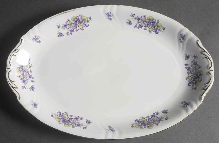Violet Violet Bouquet 15" Oval Serving Platter by Royal Heidelberg-1