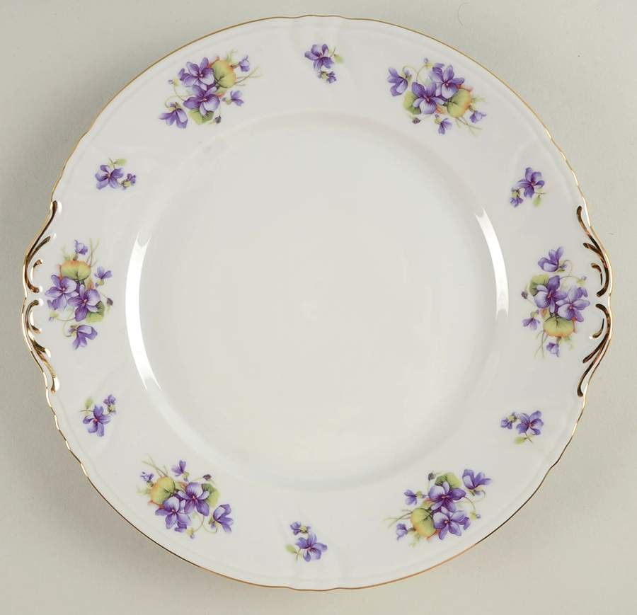 Violet Violet Bouquet Handled Cake Plate by Royal Heidelberg-1