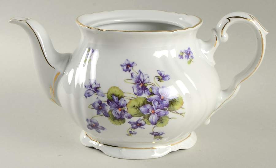 Violet Violet Bouquet Teapot No Lid by Royal Heidelberg-1