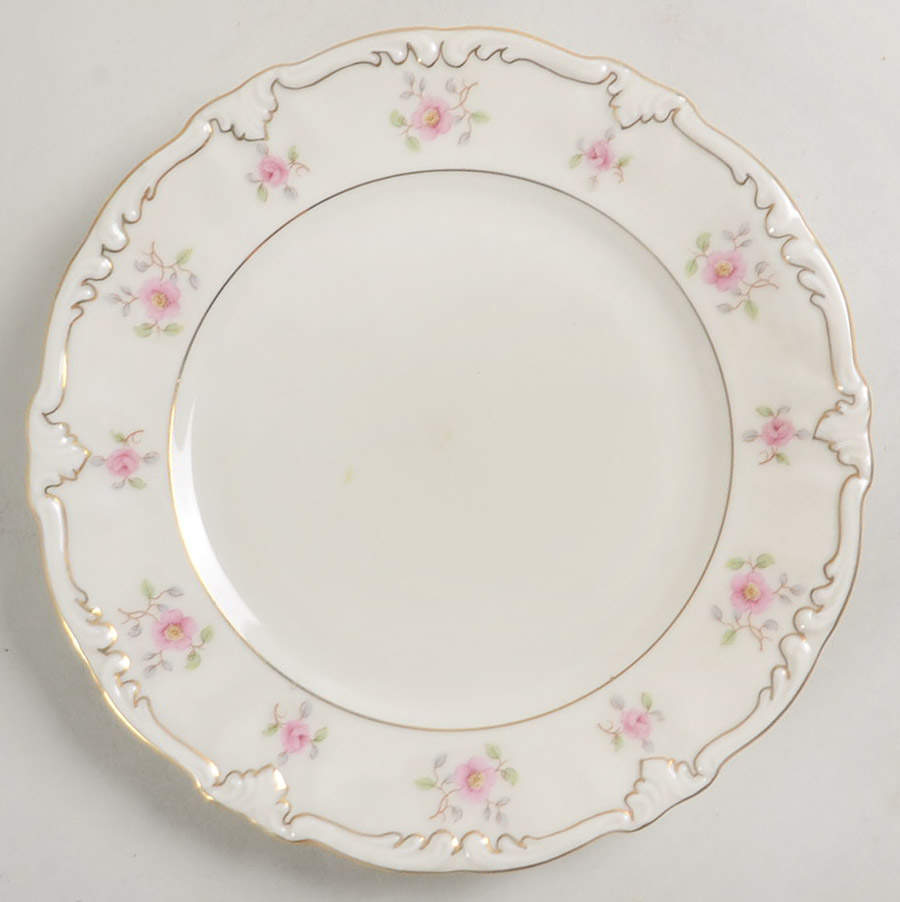Wild Rose (No Floral Center with Verge) Salad Plate by Royal Heidelberg-1