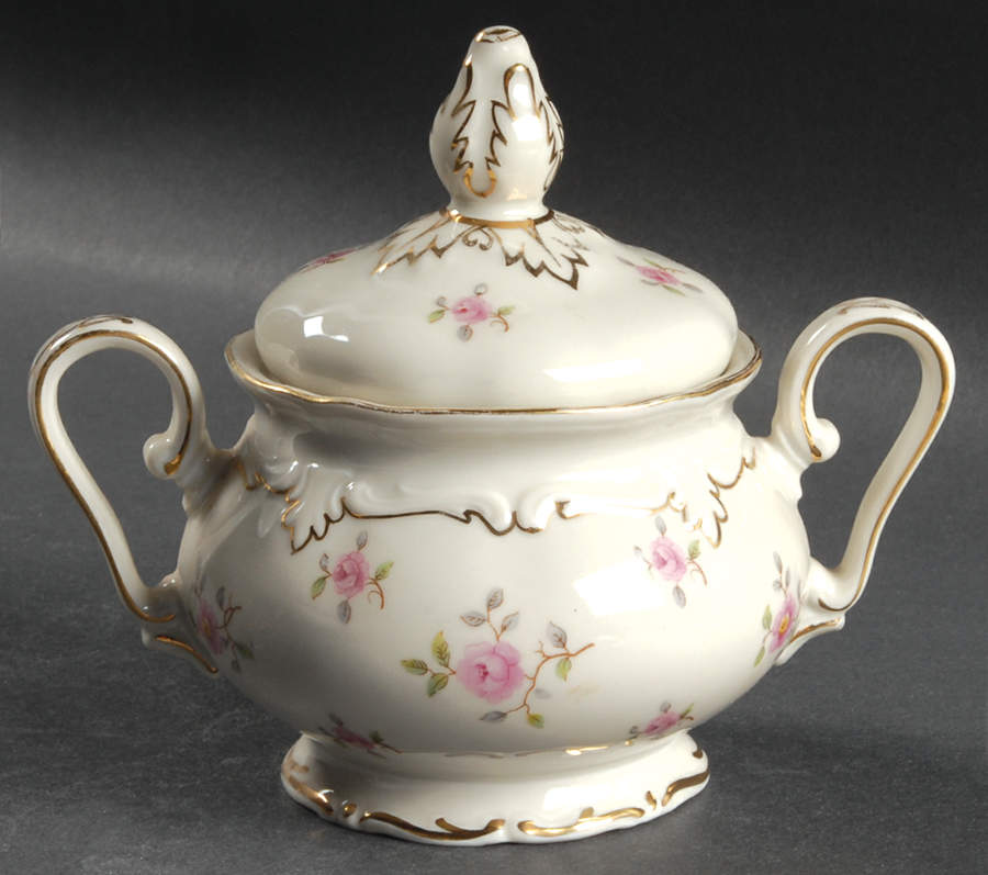 Wild Rose (No Floral Center with Verge) Sugar Bowl & Lid by Royal Heidelberg-1