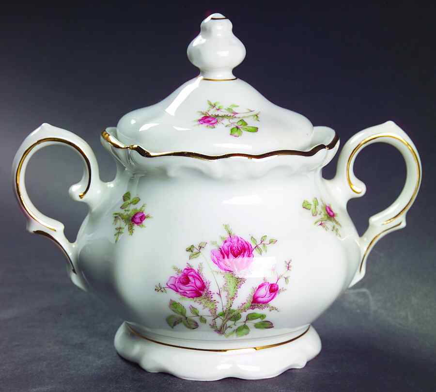 Wild Rose (Floral Center) Sugar Bowl & Lid by Royal Heidelberg-1