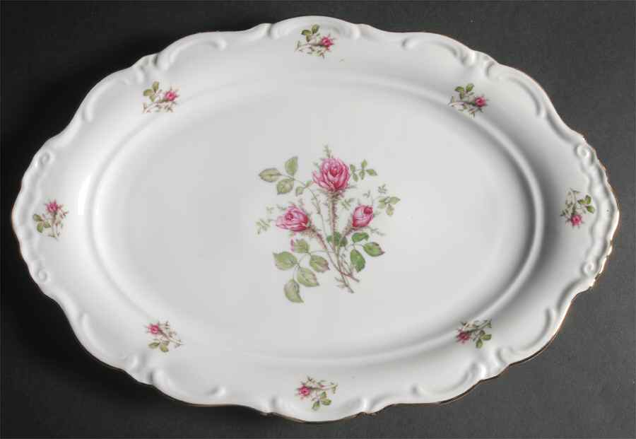 Wild Rose (Floral Center) 15" Oval Serving Platter by Royal Heidelberg-1