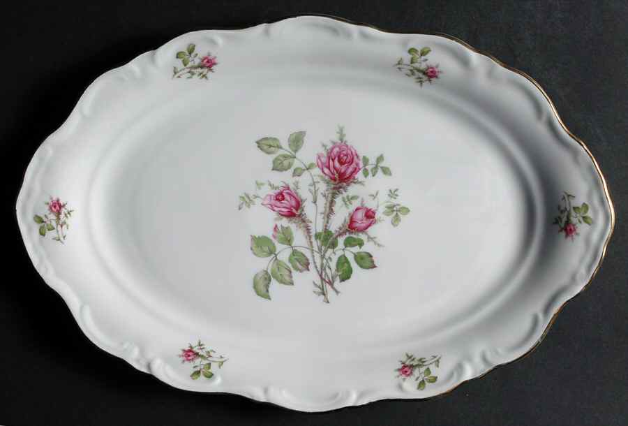 Wild Rose (Floral Center) 13" Oval Serving Platter by Royal Heidelberg-1