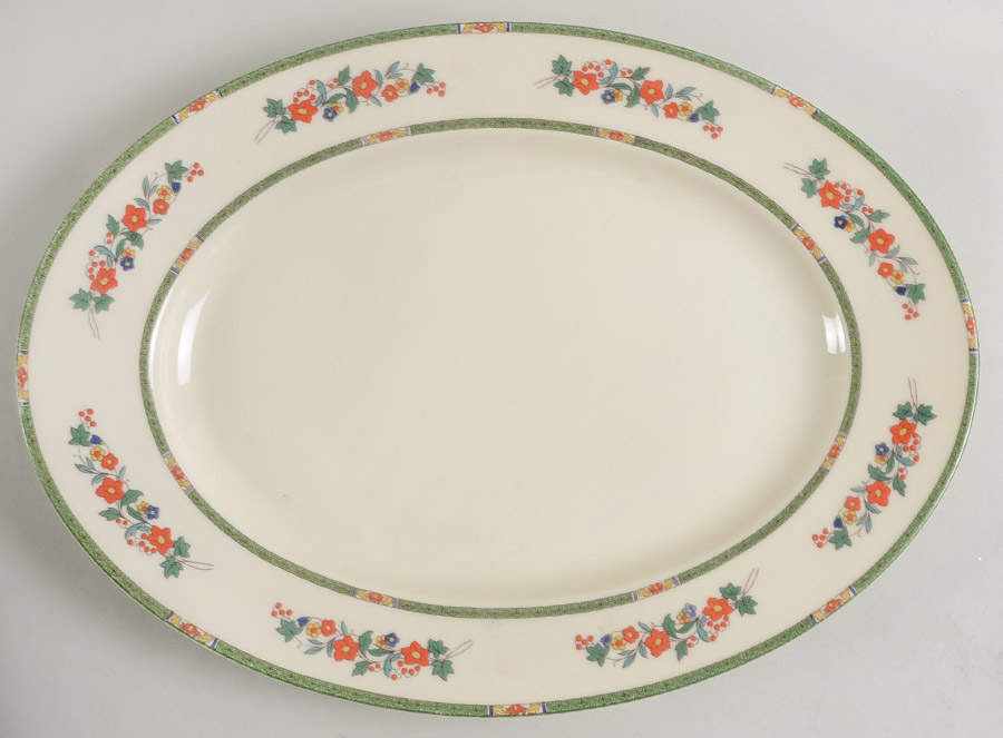 2364 15" Oval Serving Platter by Royal Ivory (Czech, Germany)-1