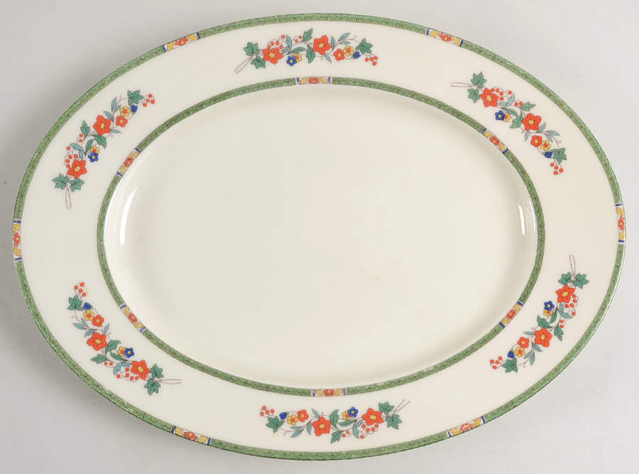 2364 13" Oval Serving Platter by Royal Ivory (Czech, Germany)-1