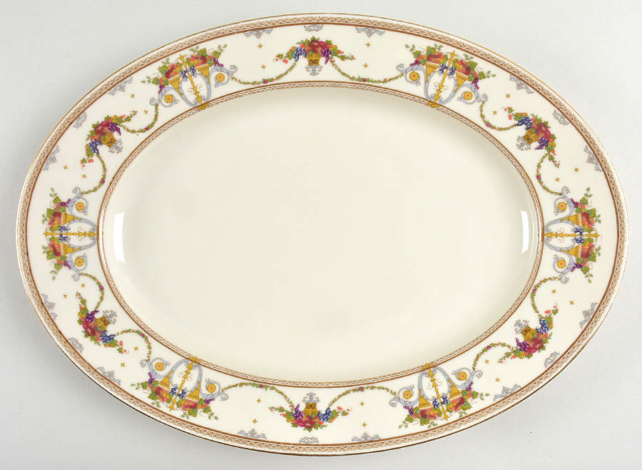 2392 15" Oval Serving Platter by Royal Ivory (Czech, Germany)-1