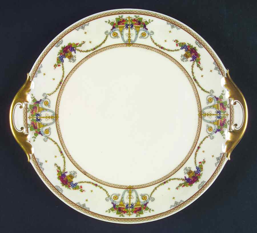 2392 Handled Cake Plate by Royal Ivory (Czech, Germany)-1