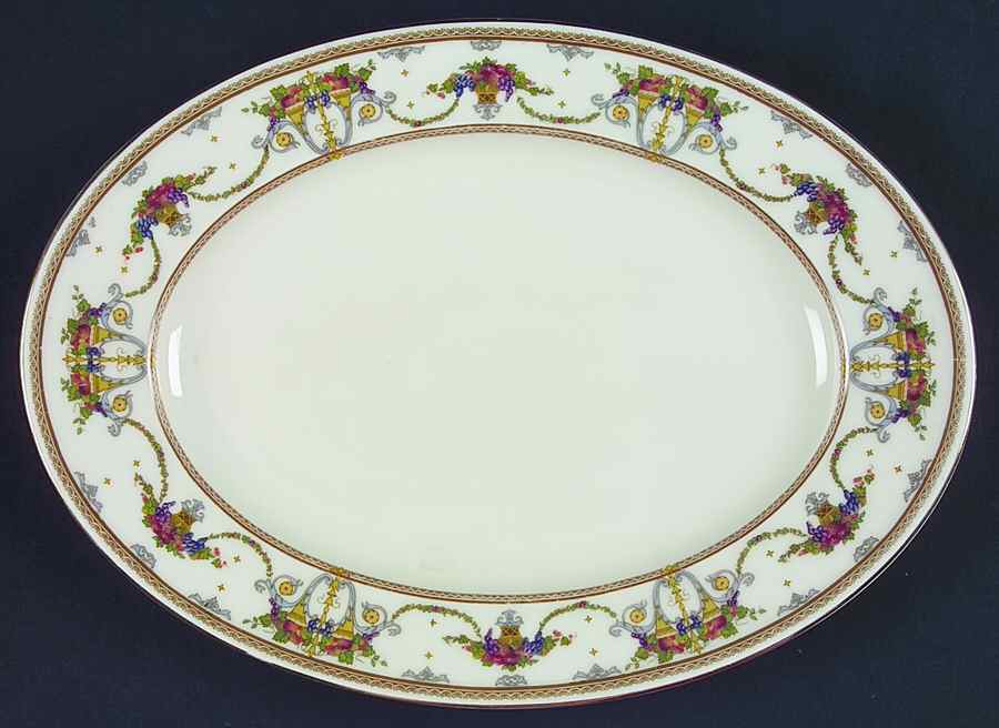 2392 11" Oval Serving Platter by Royal Ivory (Czech, Germany)-1