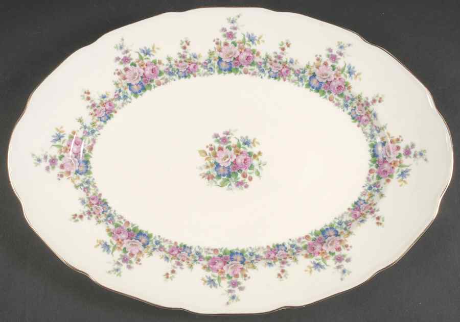 2661  15" Oval Serving Platter by Royal Ivory (Czech, Germany)-1
