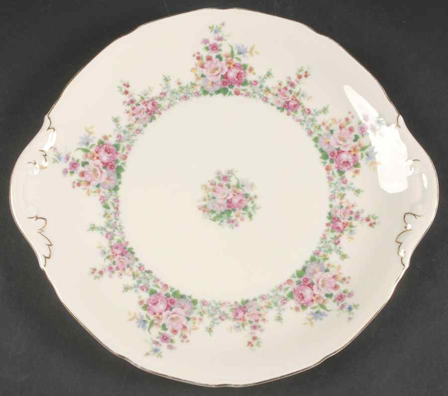 2661  Handled Cake Plate by Royal Ivory (Czech, Germany)-1