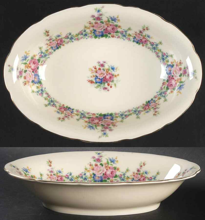 2661  10" Oval Vegetable Bowl by Royal Ivory (Czech, Germany)-1