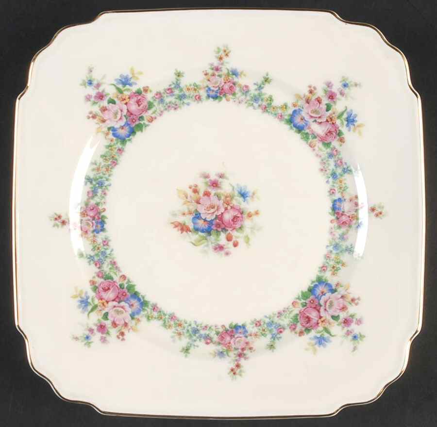 2661  Square Salad Plate by Royal Ivory (Czech, Germany)-1