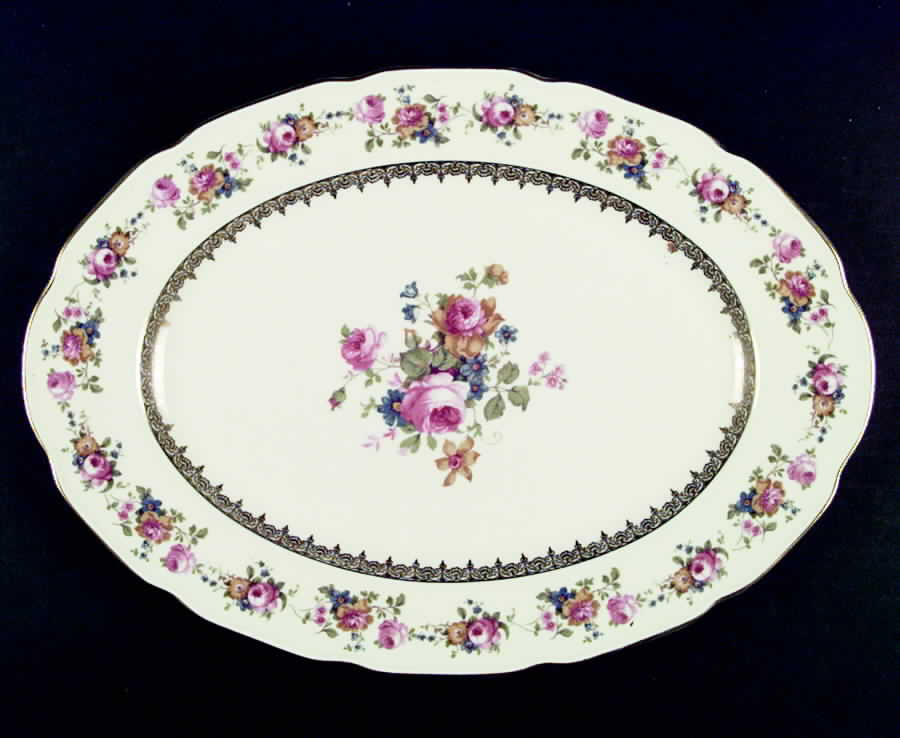 508 15" Oval Serving Platter by Royal Ivory (Czech, Germany)-1