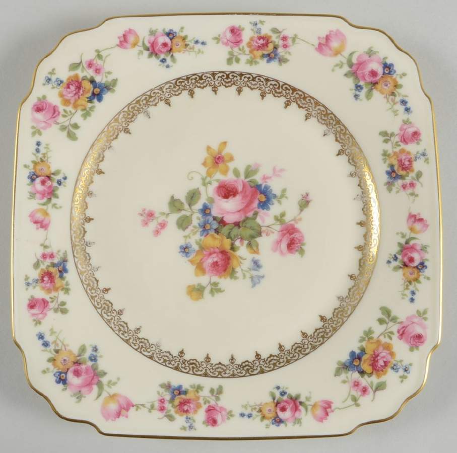 508 Square Salad Plate by Royal Ivory (Czech, Germany)-1