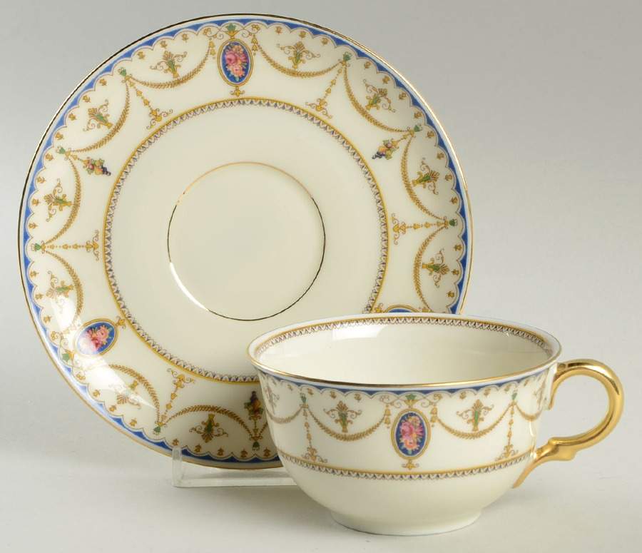Adelphi Flat Cup & Saucer Set by Royal Ivory (Czech, Germany)-1