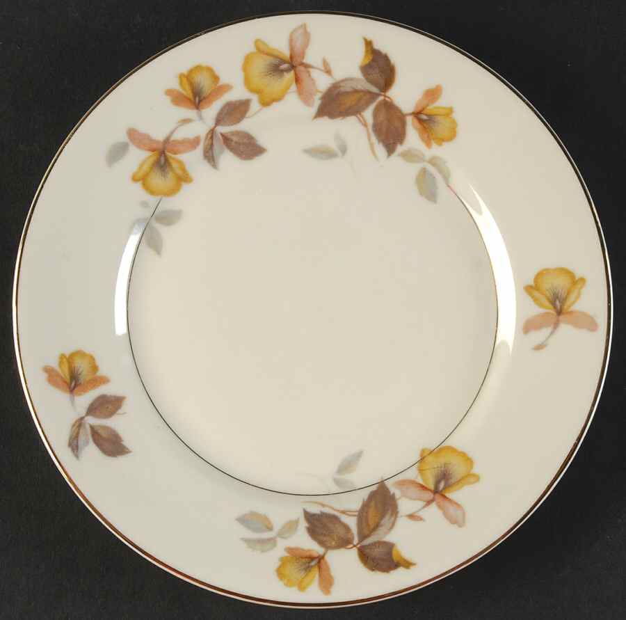 Autumn Bread & Butter Plate by Royal Ivory (Czech, Germany)-1