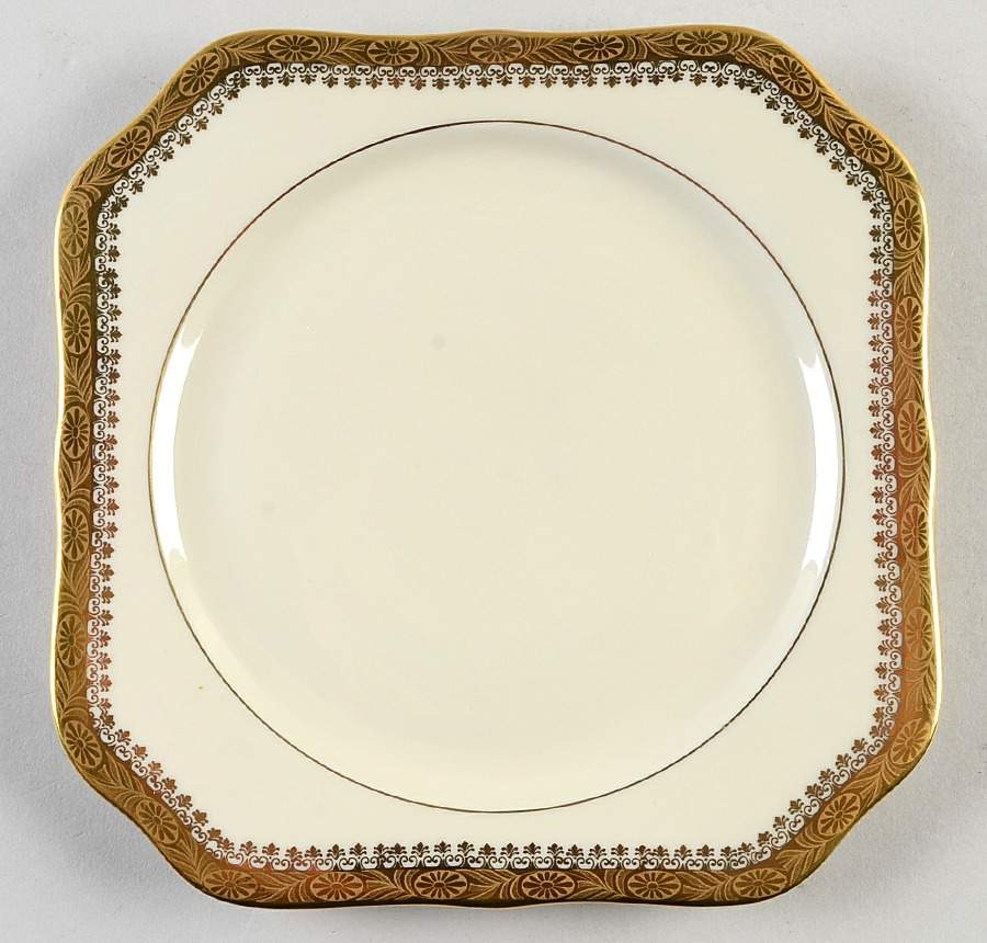 Buckingham Square Salad Plate by Royal Ivory (Czech, Germany)-1