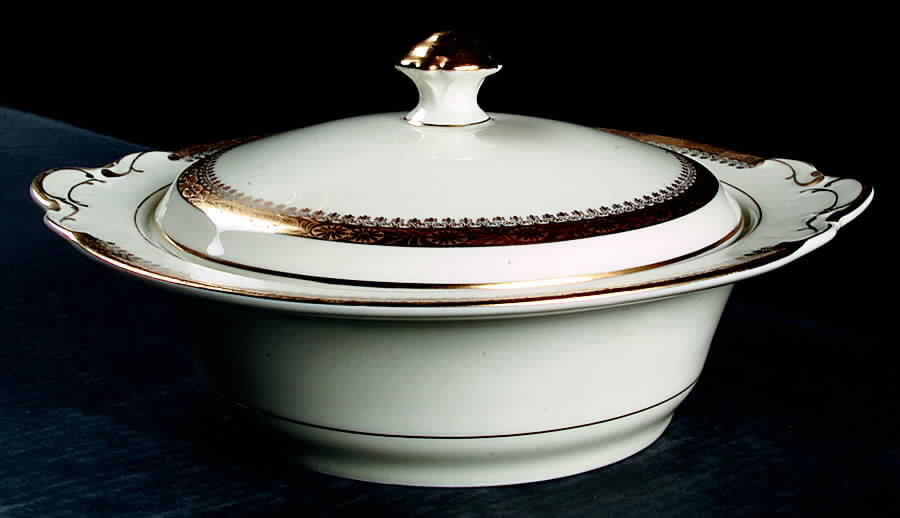 Buckingham Round Covered Vegetable by Royal Ivory (Czech, Germany)-1