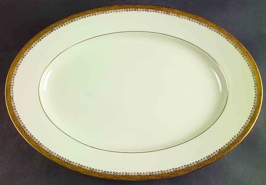 Buckingham 17" Oval Serving Platter by Royal Ivory (Czech, Germany)-1