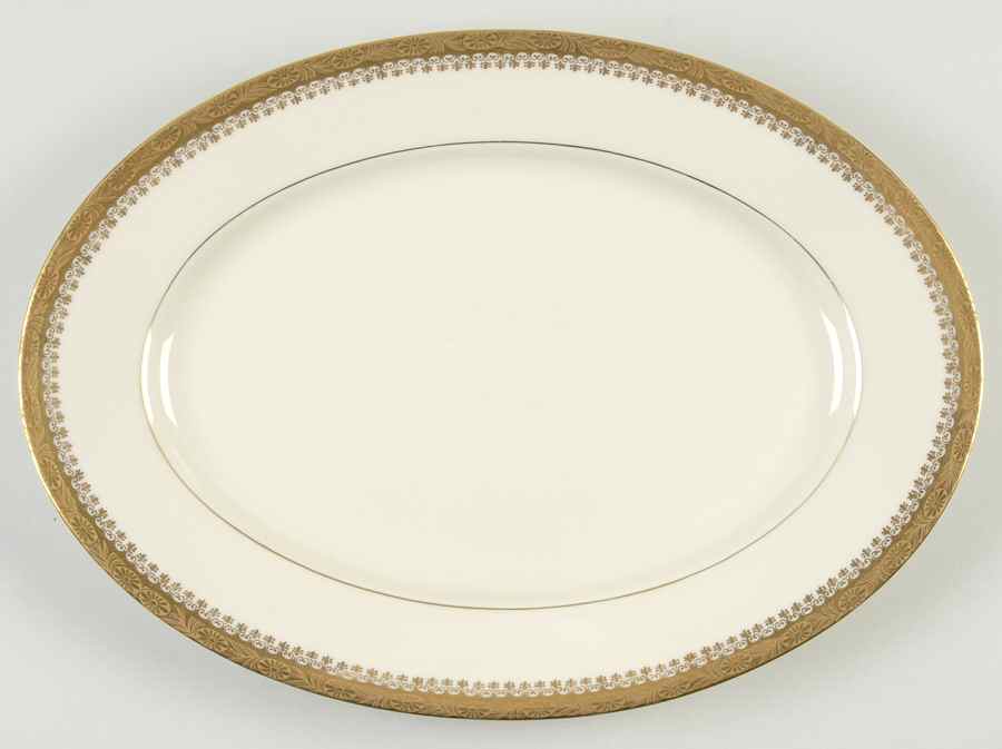 Buckingham 13" Oval Serving Platter by Royal Ivory (Czech, Germany)-1