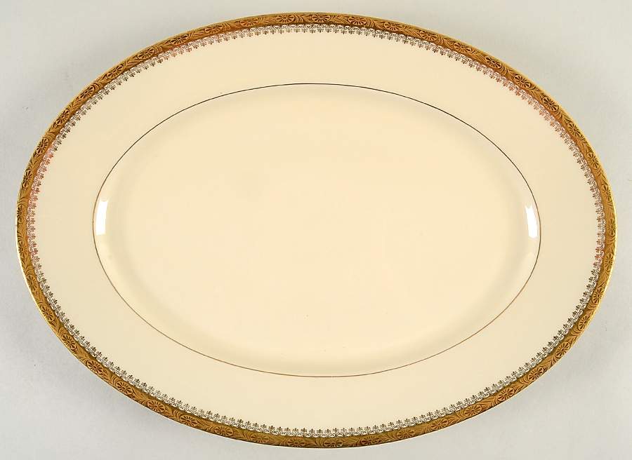 Buckingham 15" Oval Serving Platter by Royal Ivory (Czech, Germany)-1