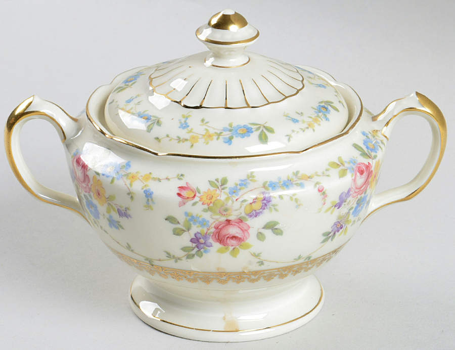 Claridge Sugar Bowl & Lid by Royal Ivory (Czech, Germany)-1