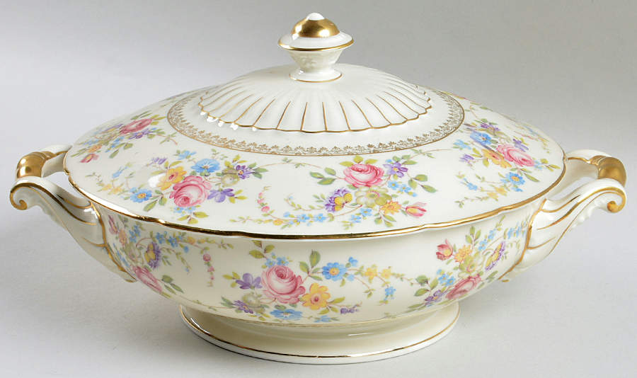 Claridge Round Covered Vegetable by Royal Ivory (Czech, Germany)-1