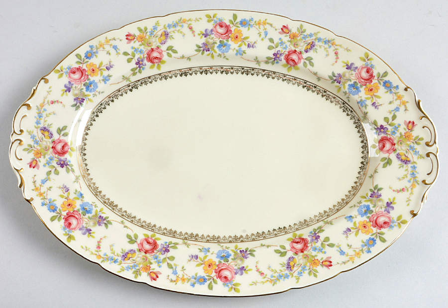 Claridge 15" Oval Serving Platter by Royal Ivory (Czech, Germany)-1