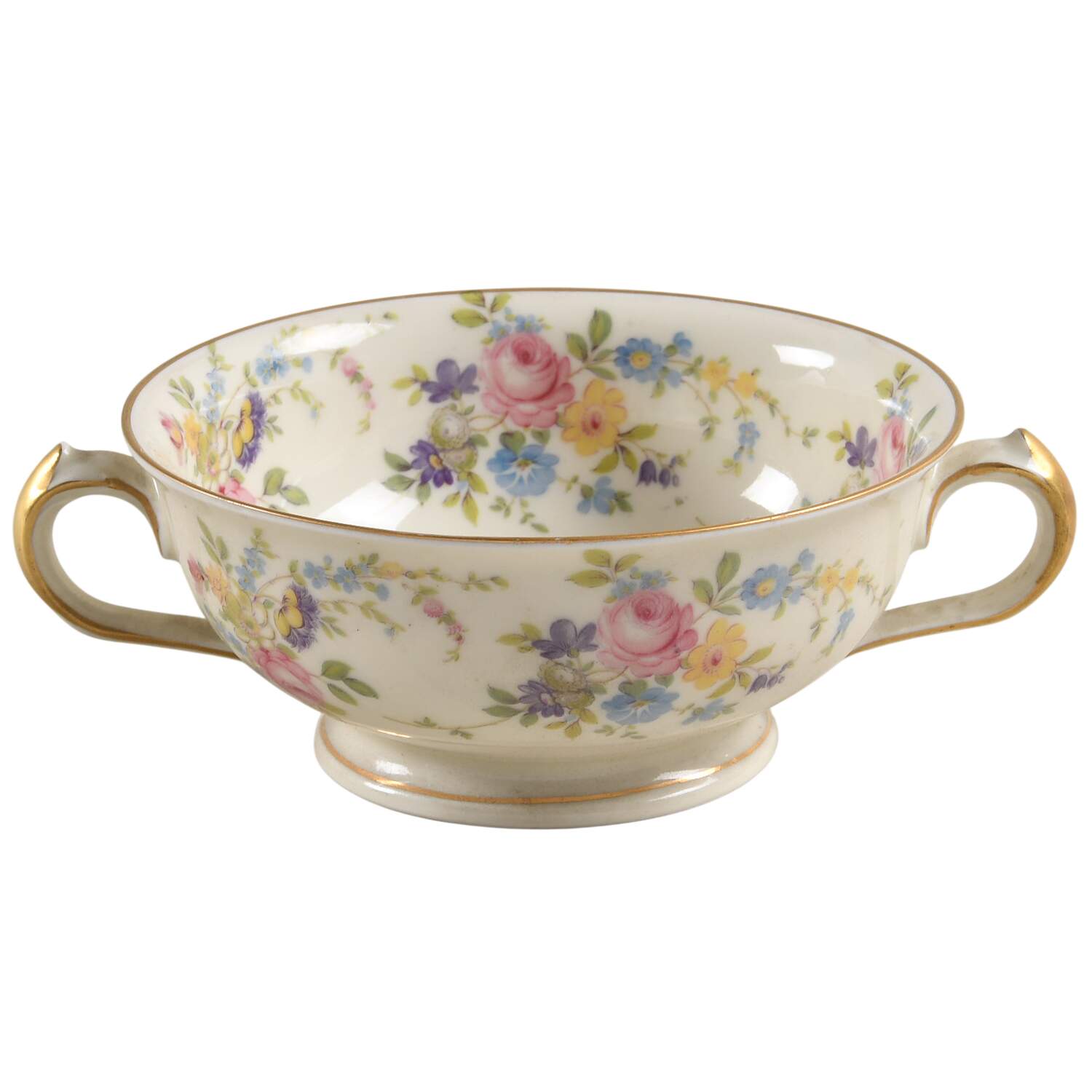 Claridge Footed Cream Soup Bowl by Royal Ivory (Czech, Germany)-1