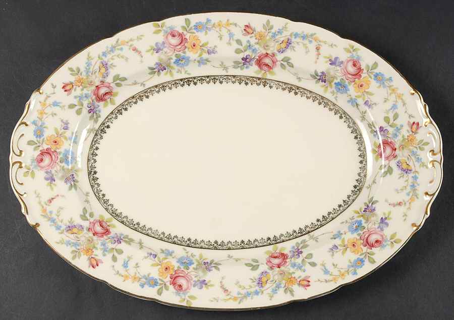 Claridge 13" Oval Serving Platter by Royal Ivory (Czech, Germany)-1