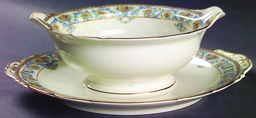 The Copley Gravy Boat with Attached Underplate by Royal Ivory (Czech, Germany)-1
