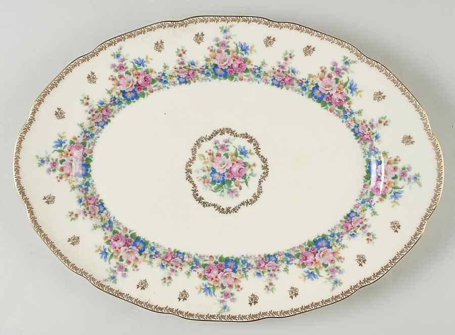 Countess 15" Oval Serving Platter by Royal Ivory (Czech, Germany)-1