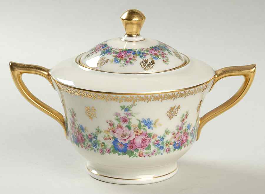 Countess Sugar Bowl & Lid by Royal Ivory (Czech, Germany)-1
