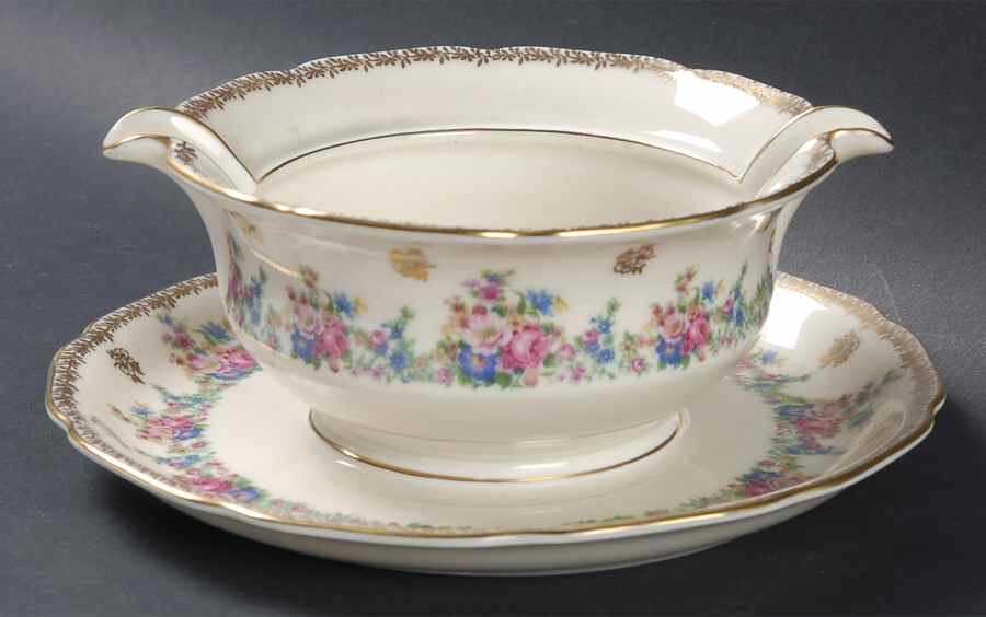 Countess Gravy Boat with Attached Underplate by Royal Ivory (Czech, Germany)-1