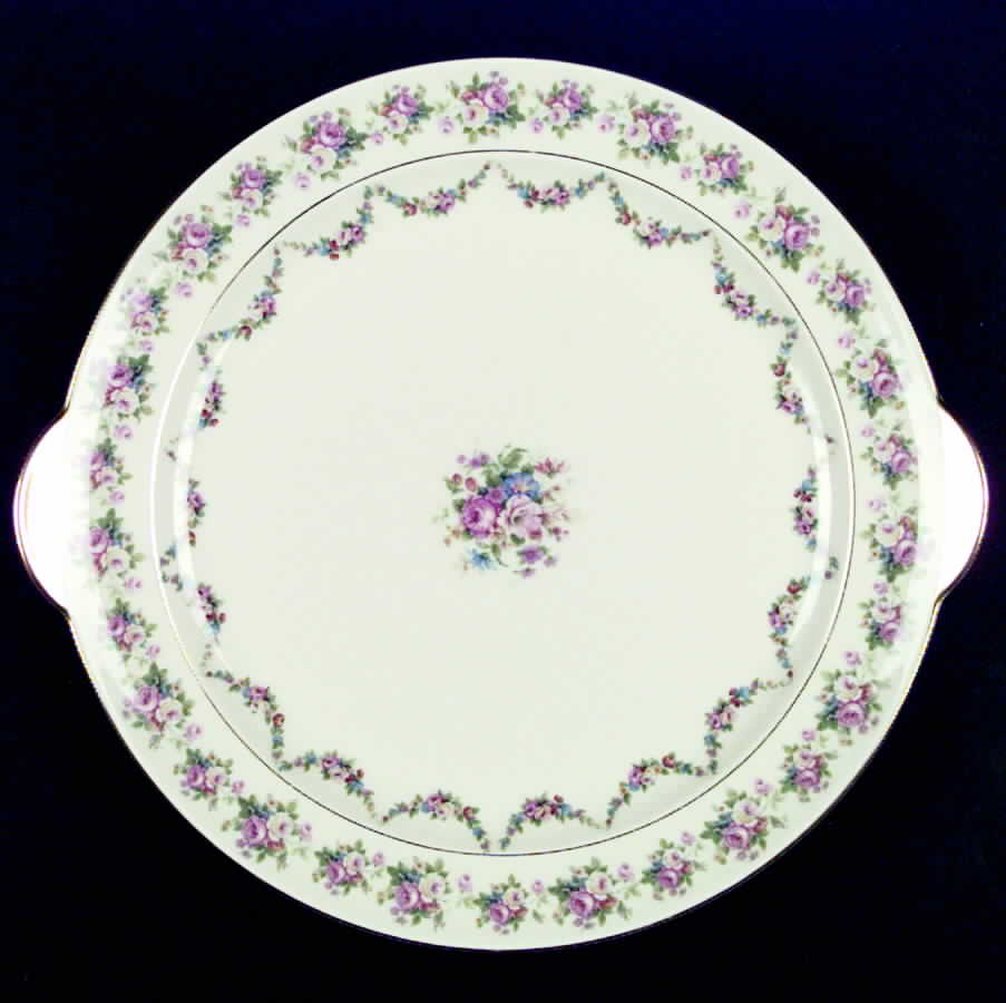 Debutante Handled Cake Plate by Royal Ivory (Czech, Germany)-1