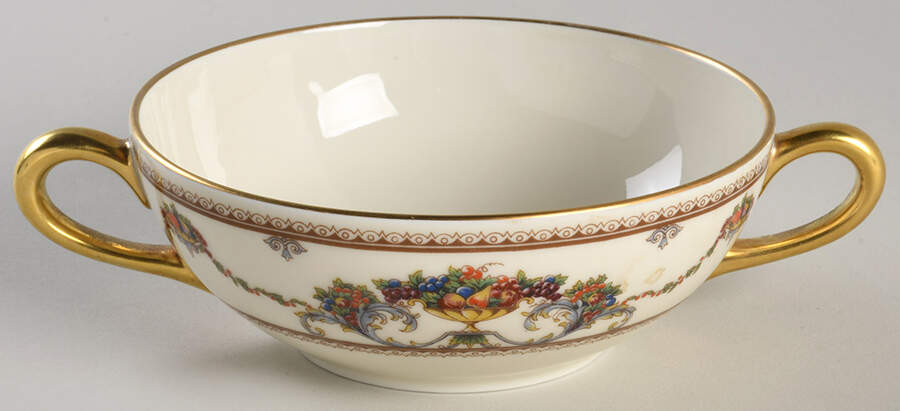 The Festival (Fruit) Flat Cream Soup Bowl by Royal Ivory (Czech, Germany)-1