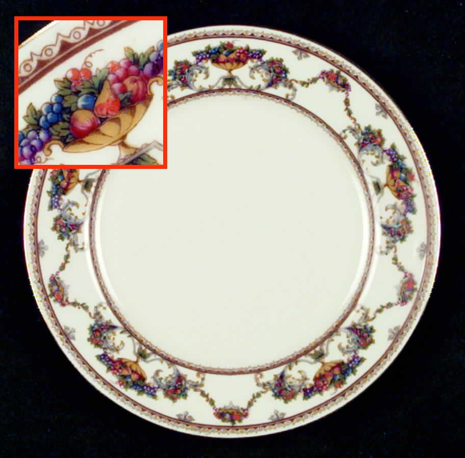 The Festival (Fruit) Bread & Butter Plate by Royal Ivory (Czech, Germany)-1