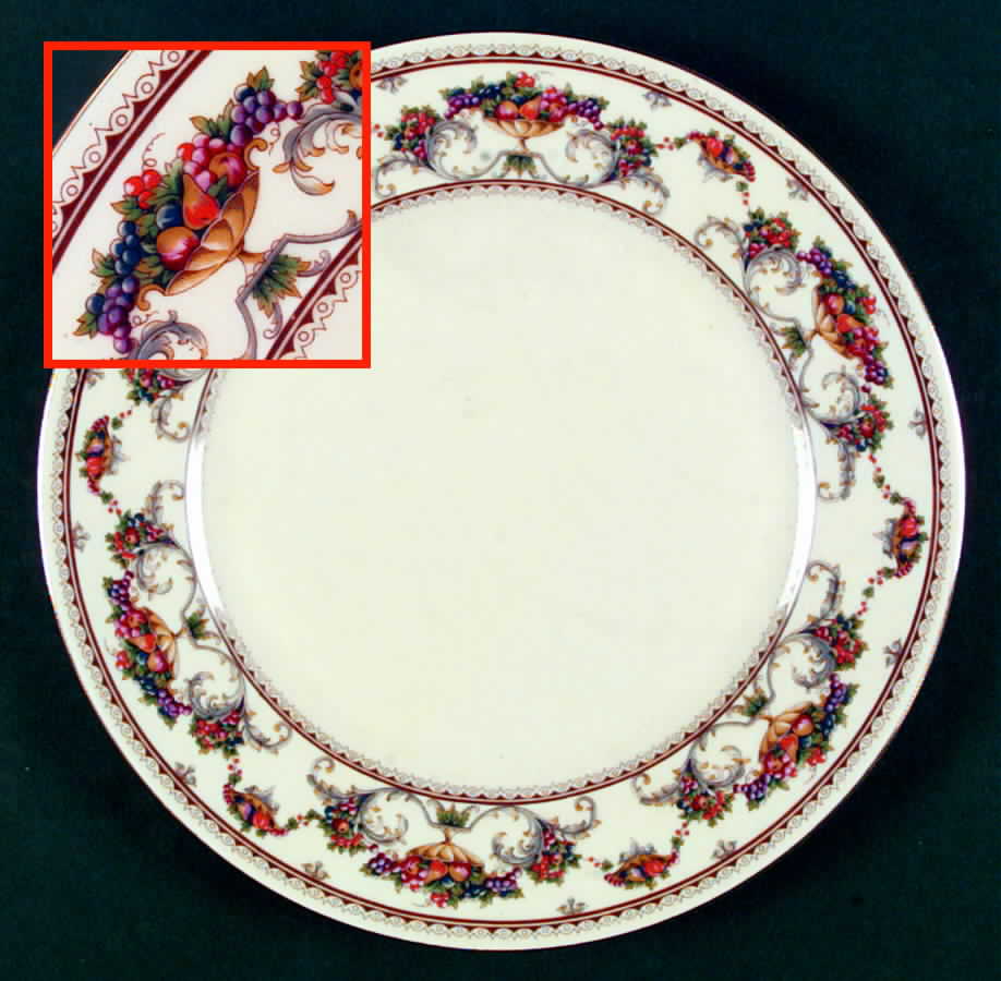 The Festival (Fruit) Dinner Plate by Royal Ivory (Czech, Germany)-1