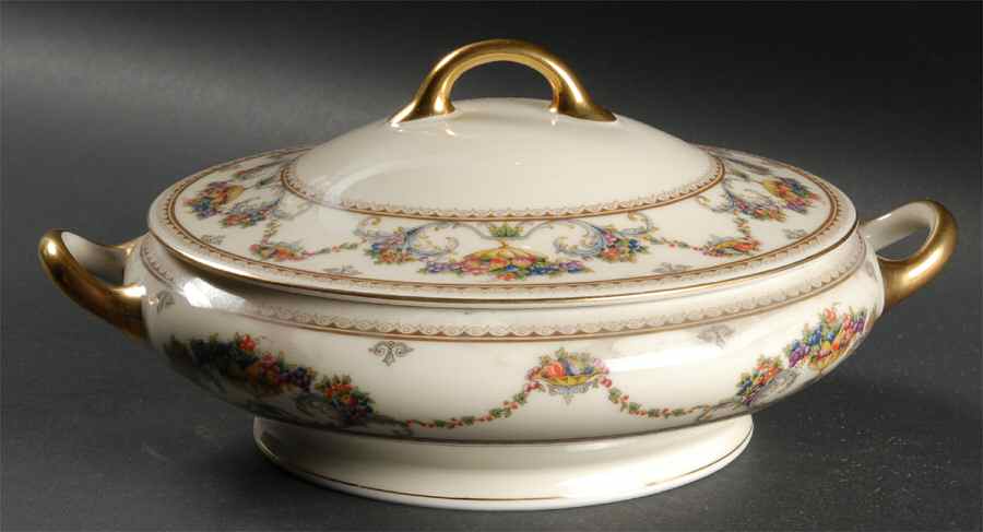 The Festival (Fruit) Round Covered Vegetable by Royal Ivory (Czech, Germany)-1