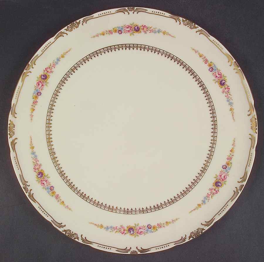 The Festival (Flowers) Cake Plate by Royal Ivory (Czech, Germany)-1